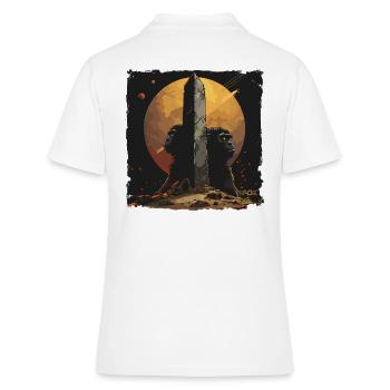 Monkeys and Monolith: Science Fiction - Women's Polo Shirt - white - Back - Ailine (174cm)
