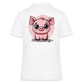 Mignon petit cochon porcelet cochon - Polo Femme - blanc - Dos - Ailine (174cm)