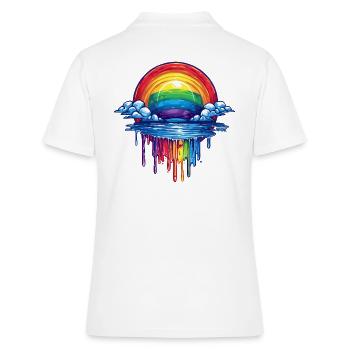 Portail Cloud et arc-en-ciel - Polo Femme - blanc - Dos - Ailine (174cm)