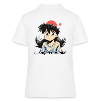 Changer le monde, changer le monde, changer le monde - Polo Femme - blanc - Dos - Ailine (174cm)