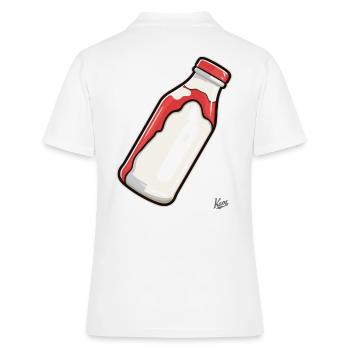 Bouteille de lait laitier - Polo Femme - blanc - Dos - Ailine (174cm)