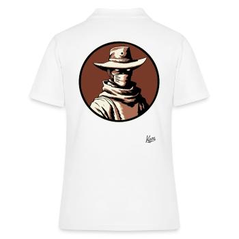 Duell am Mittag Western-Gesichtsmaske Cowboy - Frauen Polo Shirt - Weiß - Hinten - Ailine (174cm)