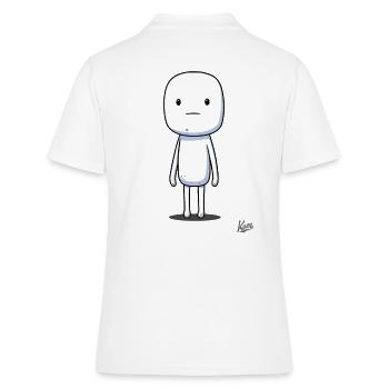 Marshmallow Kerl: Der Strichmännchen-Kumpel - Frauen Polo Shirt - Weiß - Hinten - Ailine (174cm)
