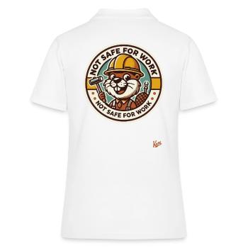 Not safe for work, construction worker beaver - Women's Polo Shirt - white - Back - Ailine (174cm)