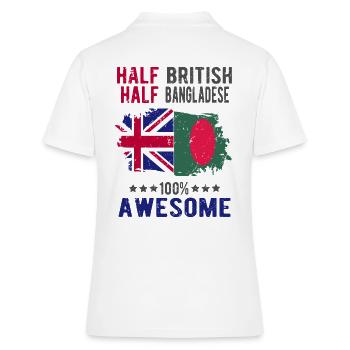 Moitié britannique moitié bangladais - Polo Femme - blanc - Dos - Ailine (174cm)