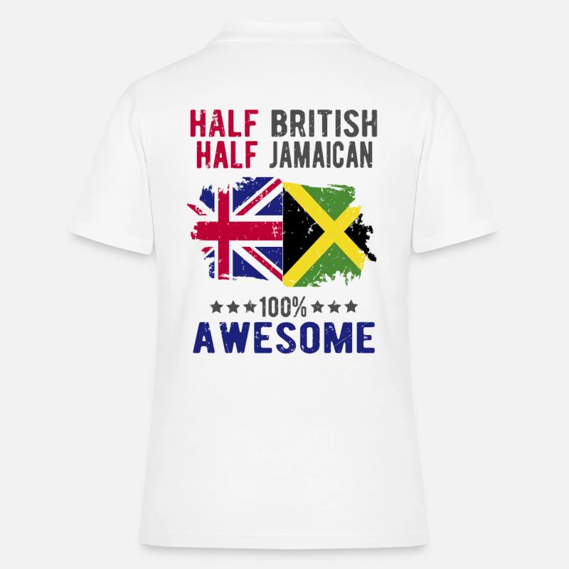 Half British Half Jamaican - Women's Polo Shirt - white