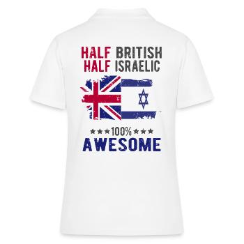 Moitié britannique moitié Isreali - Polo Femme - blanc - Dos - Ailine (174cm)