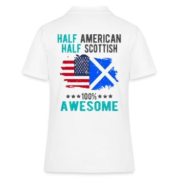 Halb Amerikaner Halb Schotte - Frauen Polo Shirt - Weiß - Hinten - Ailine (174cm)