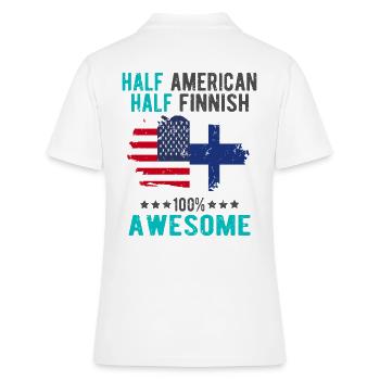 Half American Half Finnish - Women's Polo Shirt - white - Back - Ailine (174cm)