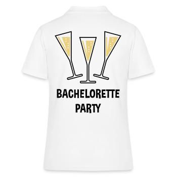 Bachelorette Party (Sektgläser Trichter Zu / 2C) - Frauen Polo Shirt - Weiß - Hinten - Ailine (174cm)