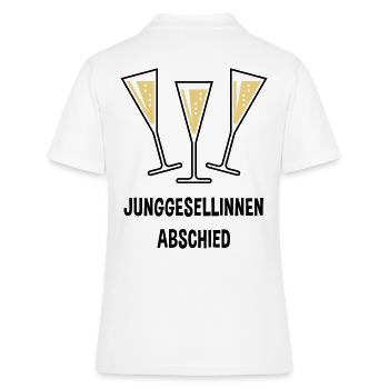 Junggesellinnenabschied Sektgläser Trichter Zu 2C - Frauen Polo Shirt - Weiß - Hinten - Ailine (174cm)
