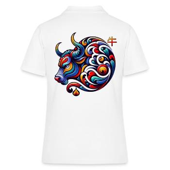 Chinese Zodiac Ox Astrological Sign Elegant - Women's Polo Shirt - white - Back - Ailine (174cm)