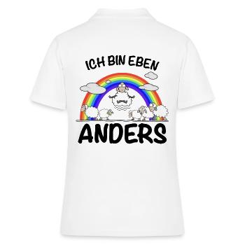 Ich bin eben anders - Frauen Polo Shirt - Weiß - Hinten - Ailine (174cm)