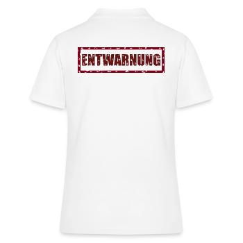 Entwarnung, Spruch Alarm Feuerwehr Krimi Humor, - Frauen Polo Shirt - Weiß - Hinten - Ailine (174cm)