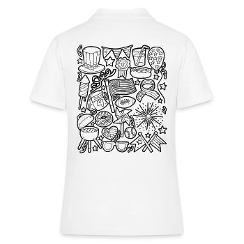 USA 4th of July Independence Day America - Women's Polo Shirt - white - Back - Ailine (174cm)