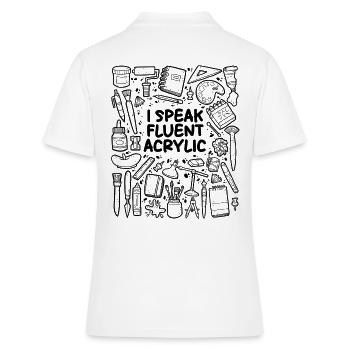 I Speak Fluent Acrylic – Art & Painting - Women's Polo Shirt - white - Back - Ailine (174cm)