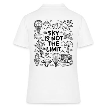 Der Himmel ist nicht das Limit - Frauen Polo Shirt - Weiß - Hinten - Ailine (174cm)