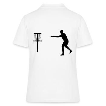 Disc Golfer Bestseller Design Shirt - Polo Femme - blanc - Dos - Ailine (174cm)