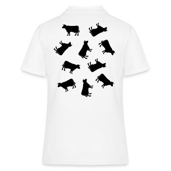 Many cows cow farm farmer dairy cow cattle host - Women's Polo Shirt - white - Back - Ailine (174cm)