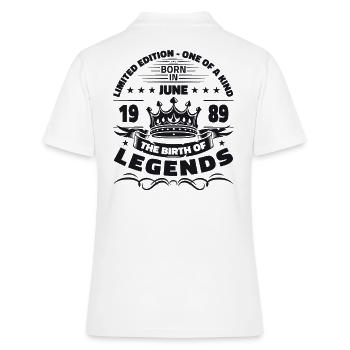 Original June 1989 Born 1989 35th Birthday 89 - Women's Polo Shirt - white - Back - Ailine (174cm)