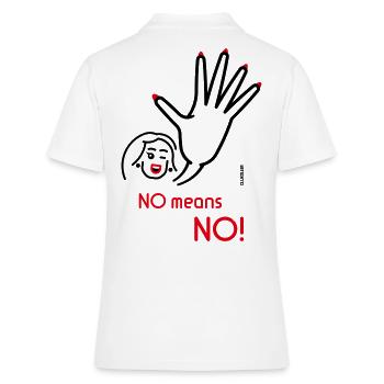 No Means No! (Friendly / 2C) - Women's Polo Shirt - white - Back - Ailine (174cm)