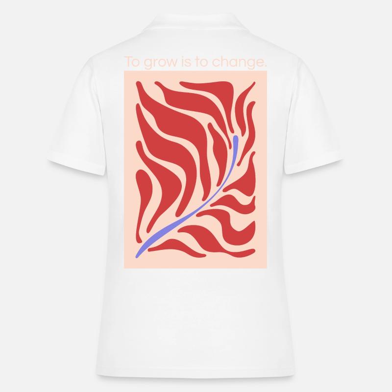 Growth through change – leaf shape pattern - Women's Polo Shirt - white
