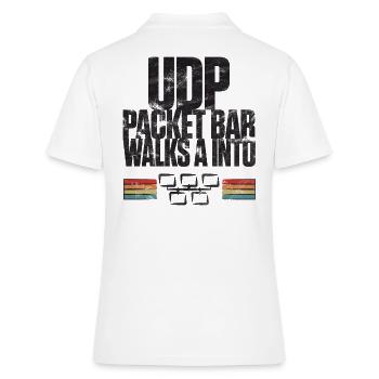 UDP Packet Bar Walks A Into - Frauen Polo Shirt - Weiß - Hinten - Ailine (174cm)