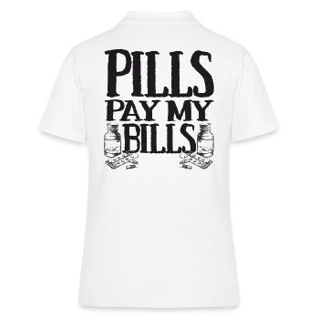 pilules payer mes factures pilules pharmacien dire - Polo Femme - blanc - Dos - Ailine (174cm)