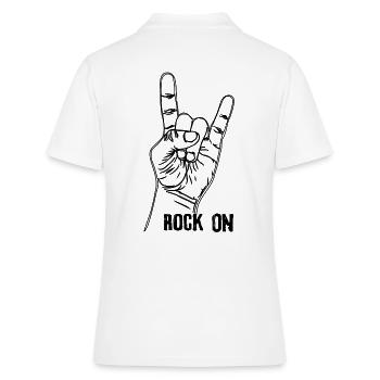 Rock On - Metal & Rock Fan Geschenk - Frauen Polo Shirt - Weiß - Hinten - Ailine (174cm)