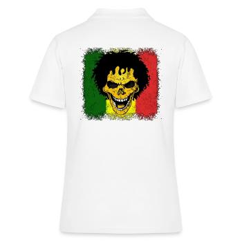 Cadeau de tête de mort Reggae Jamaica - Polo Femme - blanc - Dos - Ailine (174cm)