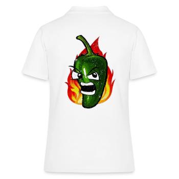 Scharfe Grüne Chili Feurig - Frauen Polo Shirt - Weiß - Hinten - Ailine (174cm)