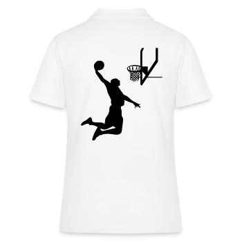 Basketball Basketballspieler Sprung Slamdunk Korb - Frauen Polo Shirt - Weiß - Hinten - Ailine (174cm)