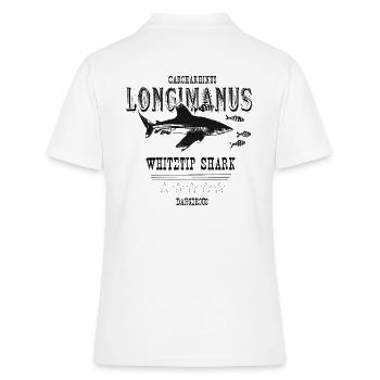 whitetip shark longimanus - Frauen Polo Shirt - Weiß - Hinten - Ailine (174cm)