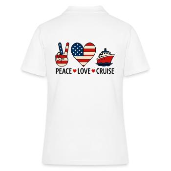 Frieden Liebe Kreuzfahrt USA Urlaubsmotiv - Frauen Polo Shirt - Weiß - Hinten - Ailine (174cm)