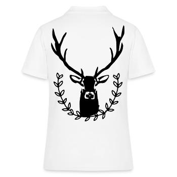 Cerf avec couronne de laurier - Polo Femme - blanc - Dos - Ailine (174cm)
