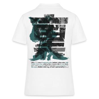 URA Omote Large Kanji Budo Martialarts Aïkido - Polo Femme - blanc - Dos - Ailine (174cm)