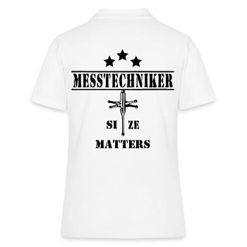 Technicien en mesure Taille Matters Black - Polo Femme - blanc - Dos - Ailine (174cm)