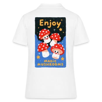 Savourez des champignons colorés - Polo Femme - blanc - Dos - Ailine (174cm)