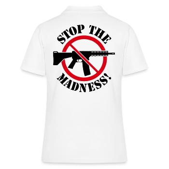 Stop The Madness! (Waffenverbot Verbotsschild 2C) - Frauen Polo Shirt - Weiß - Hinten - Ailine (174cm)