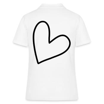 Schlichtes Herz Symbol - Frauen Polo Shirt - Weiß - Hinten - Ailine (174cm)