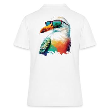 Mouette de couleur fraîche avec lunettes de soleil Vacances d’été - Polo Femme - blanc - Dos - Ailine (174cm)
