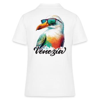 Venise Italie vacances mouette fraîche avec lunettes de soleil - Polo Femme - blanc - Dos - Ailine (174cm)