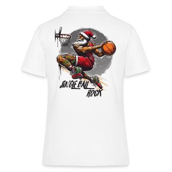 Santa Claus Slam Dunk Basketball Jingle Ball Rock - Women's Polo Shirt - white - Back - Ailine (174cm)