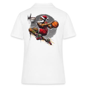Santa Claus Slam Dunk Basketball Christmas - Women's Polo Shirt - white - Back - Ailine (174cm)