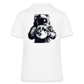 Un astronaute tient la lune dans ses mains Spaceman - Polo Femme - blanc - Dos - Ailine (174cm)