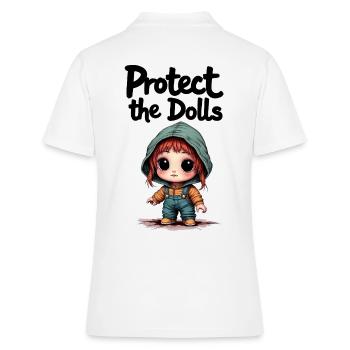 Protect the Dolls - Süße Botschaft - Frauen Polo Shirt - Weiß - Hinten - Ailine (174cm)