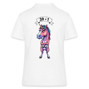 40. Geburtstag Geschenk – 39 + 1 Einhorn - Frauen Polo Shirt - Weiß - Hinten - Ailine (174cm)
