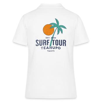 Surf tour Teahupoo Tahiti - Polo Femme - blanc - Dos - Ailine (174cm)