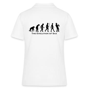 Die Entwicklung von Sax - Frauen Polo Shirt - Weiß - Hinten - Ailine (174cm)