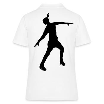 Eiskunstläuferin in stabiler Pose - Frauen Polo Shirt - Weiß - Hinten - Ailine (174cm)